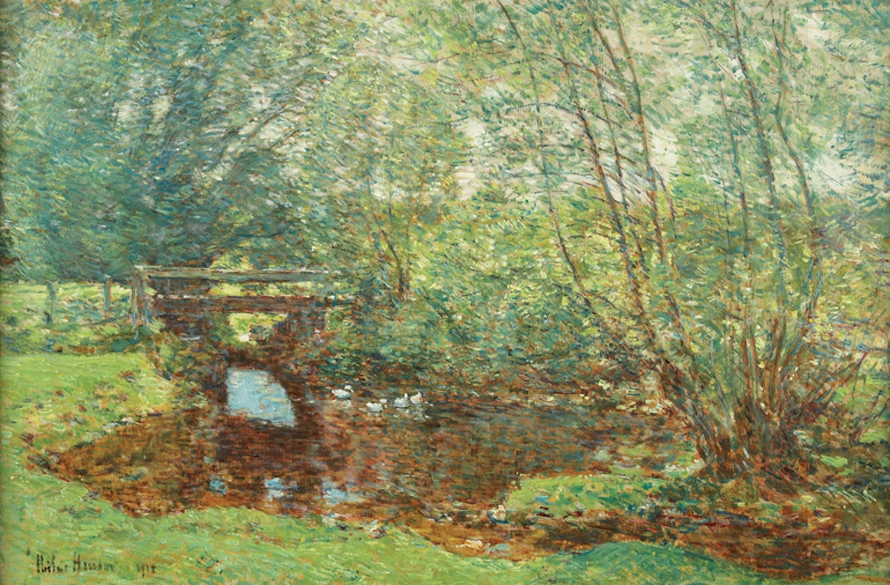 New England Duck Pond by Childe Hassam