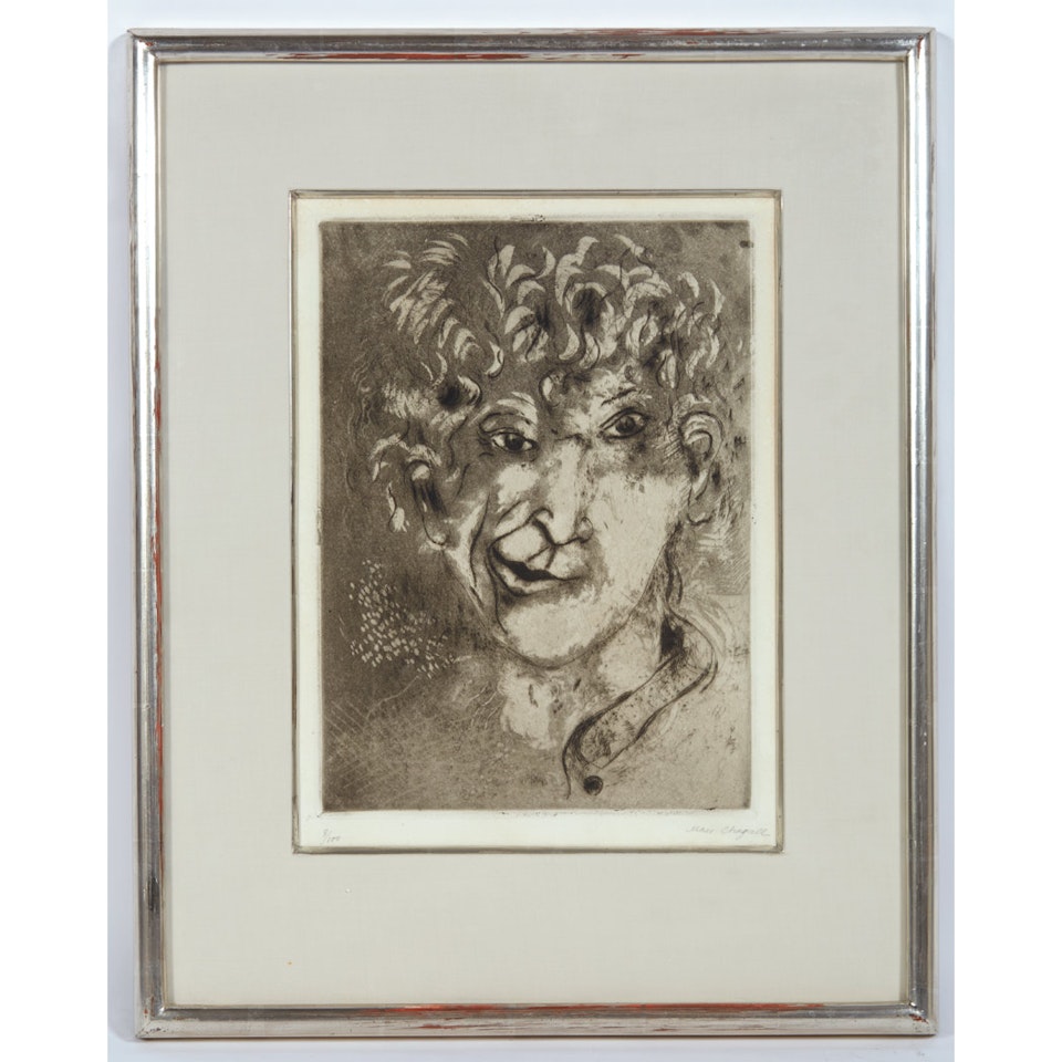 AUTOPORTRAIT A LA GRIMACE (K. 43) by Marc Chagall