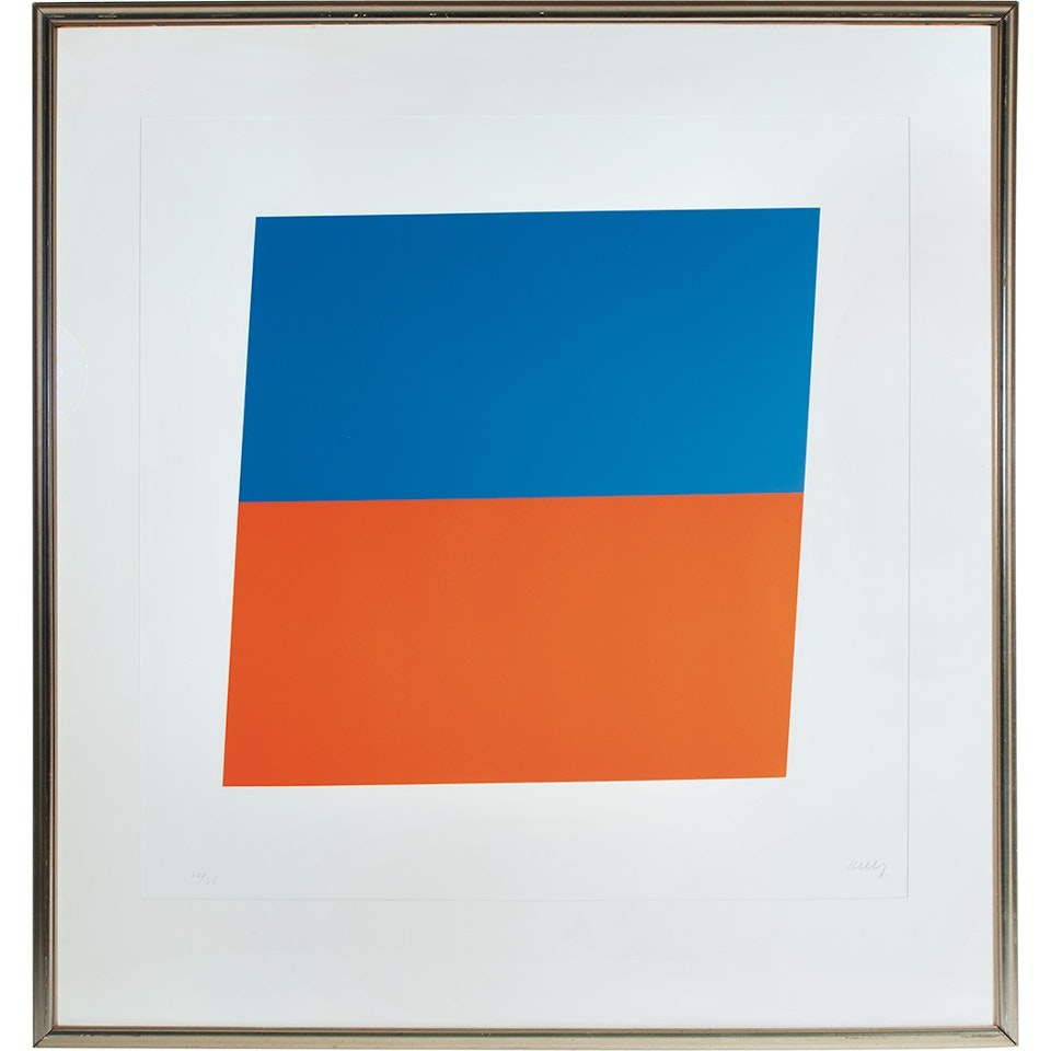 BLUE/RED-ORANGE (A. 82; GEMINI 341) by Ellsworth Kelly
