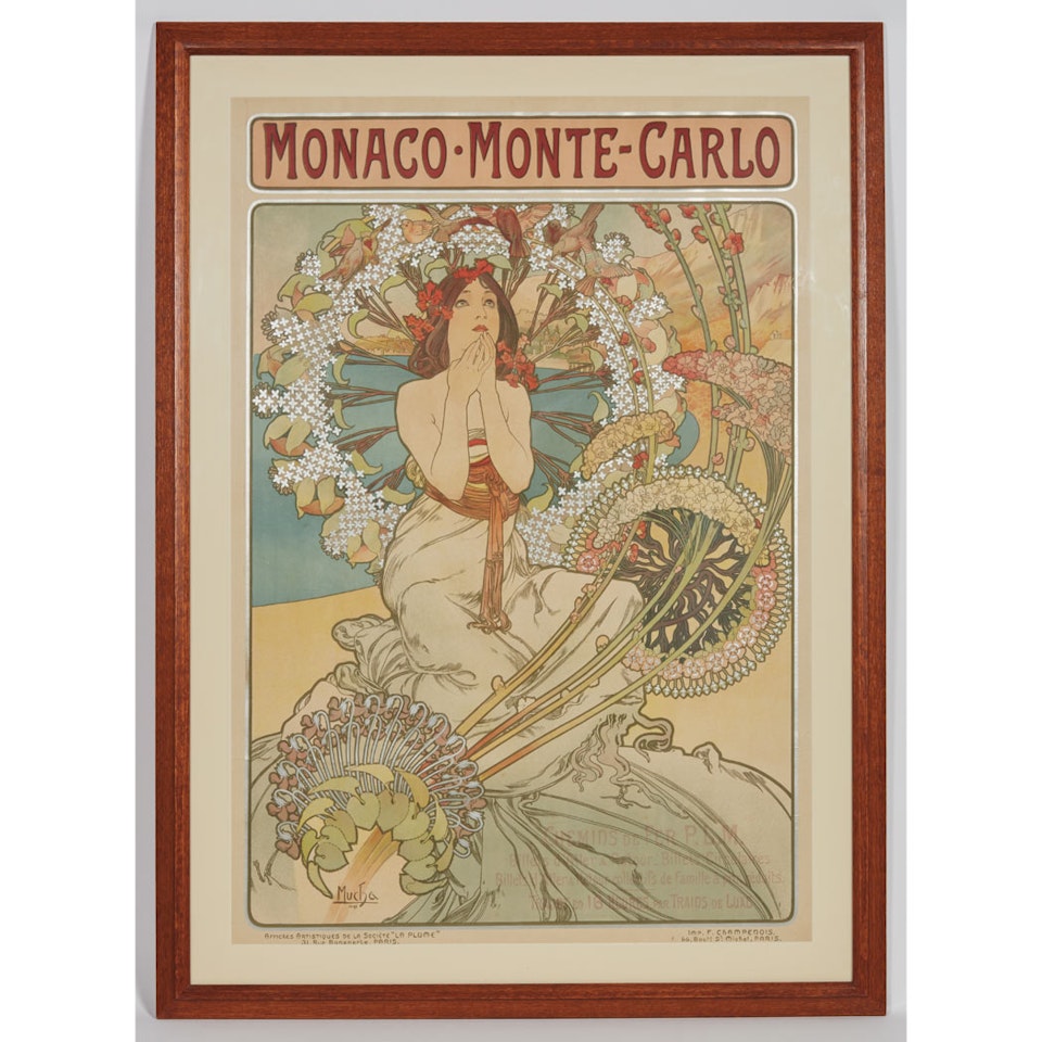 MONACO-MONTE CARLO (R./W. 31) by Alphonse Mucha