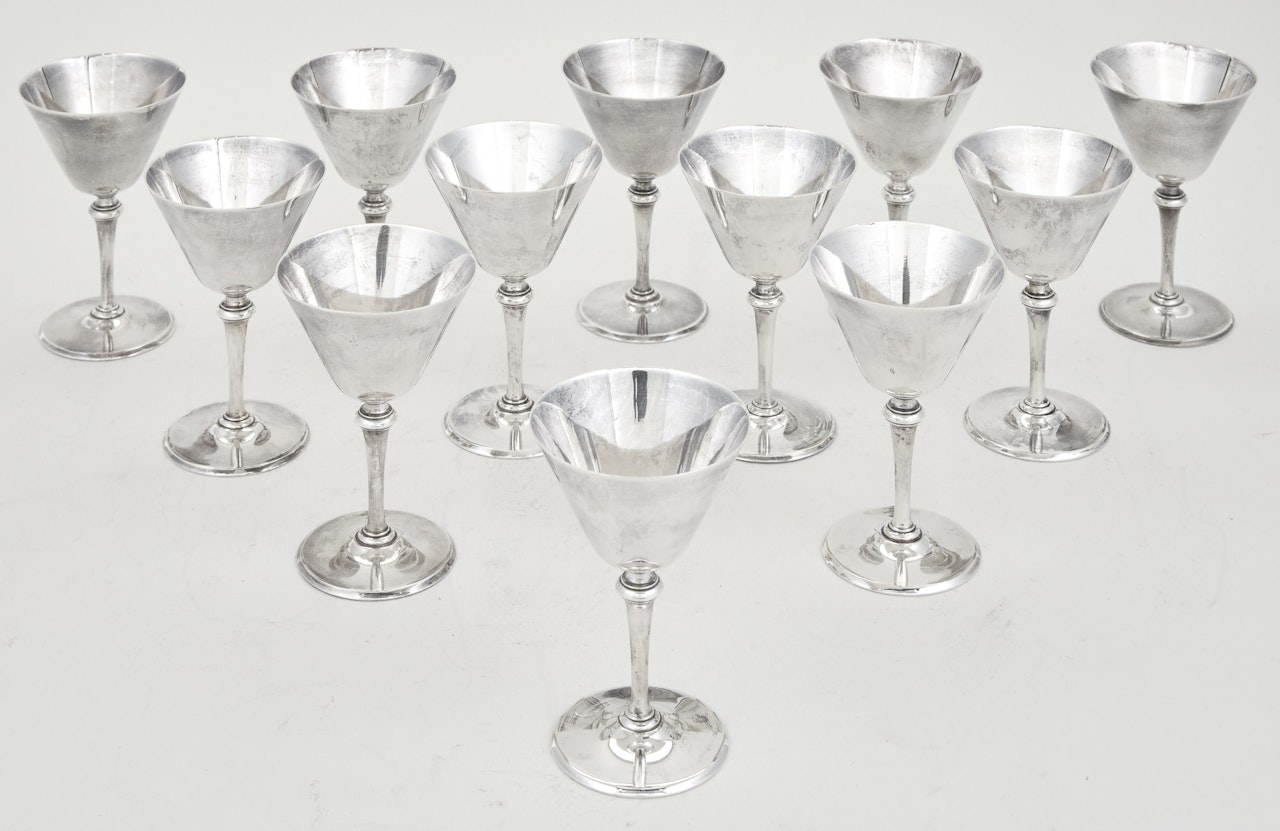 Set of Twelve Tiffany & Co. Sterling Silver Goblets by Tiffany & Co.