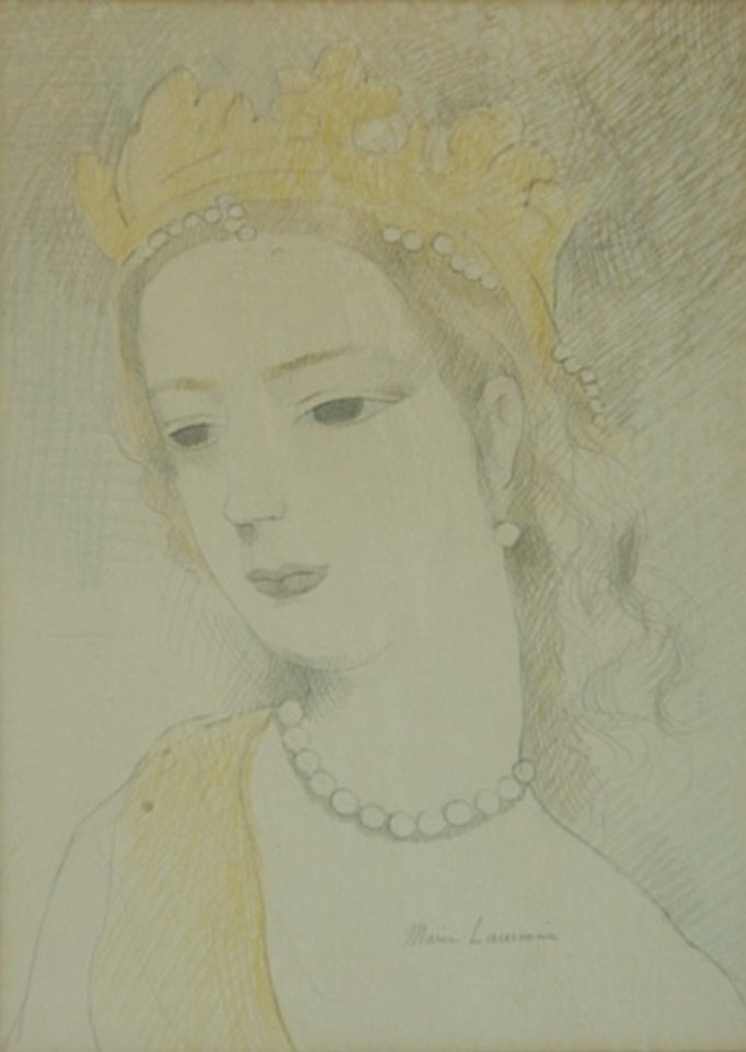 Young Woman with Crown and Pearls by Marie Laurencin