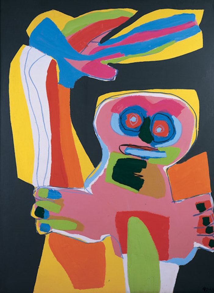 Enfant Avec Fleur by Karel Appel