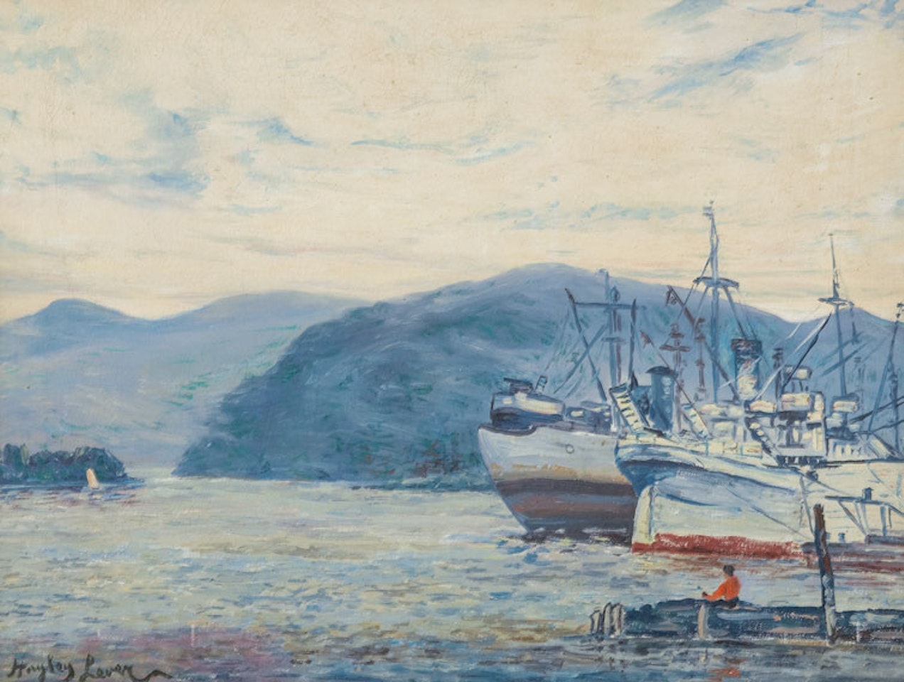 Figure Before an Expansive Bay by Hayley Lever