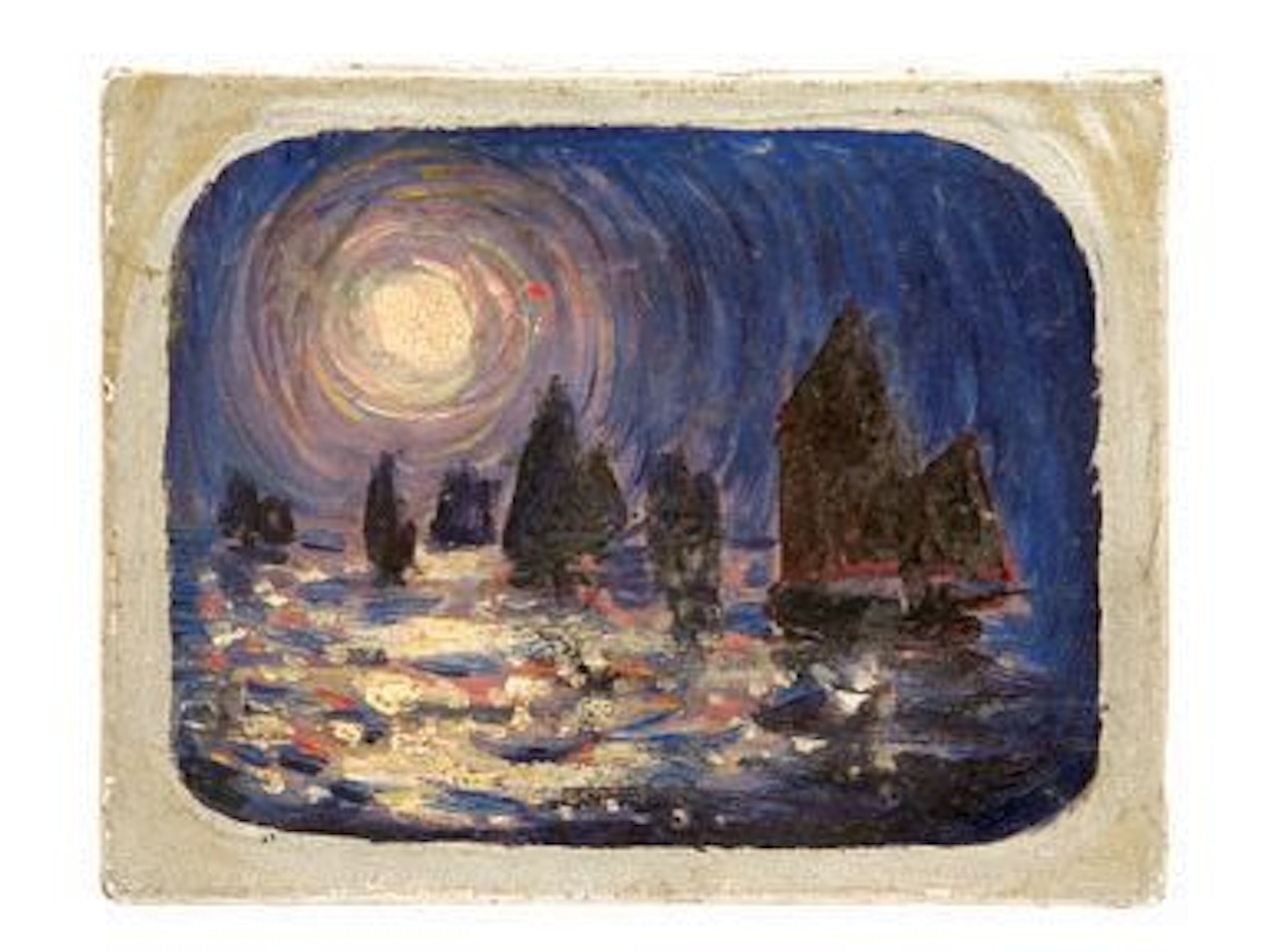 Yachts in Moonlight (Paint Box) by Hayley Lever
