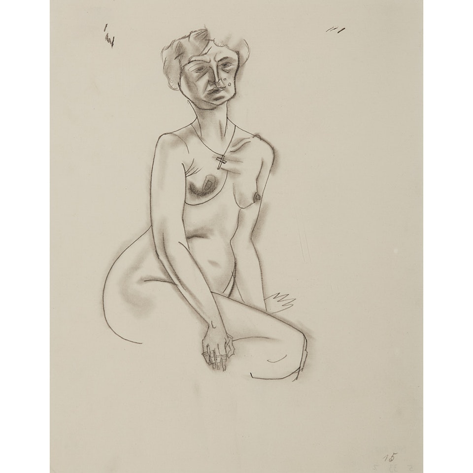 Sitzender Weiblicher Akt (Sitting Female Akt) by George Grosz