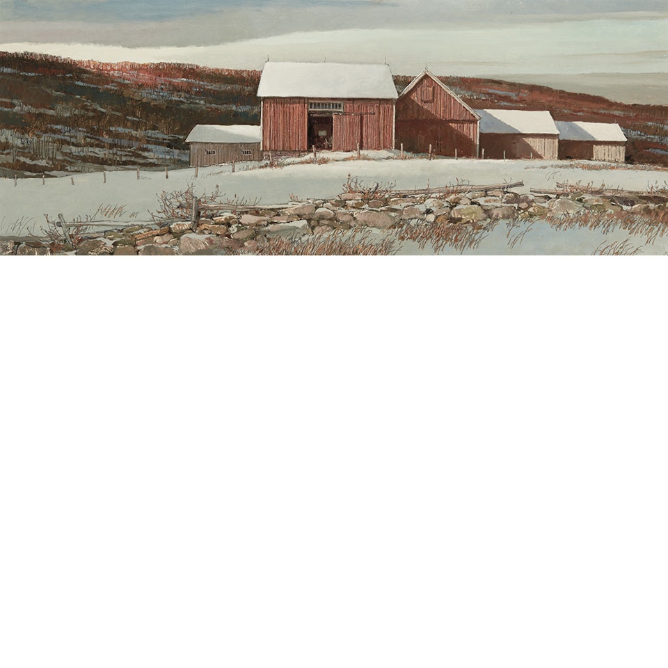 Farm Buildings in Winter by Eric Sloane