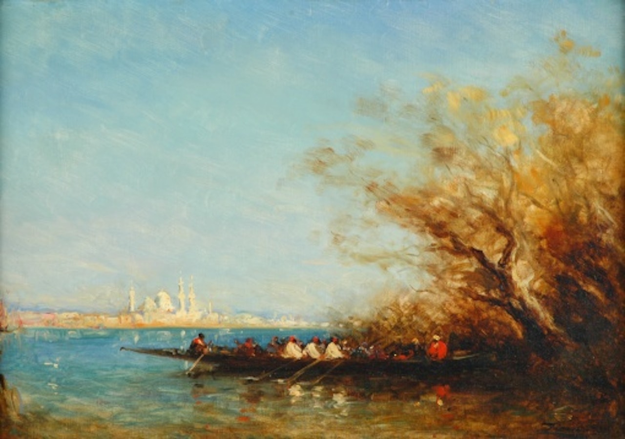 Lagune, Caique, Constantinople by Félix Ziem