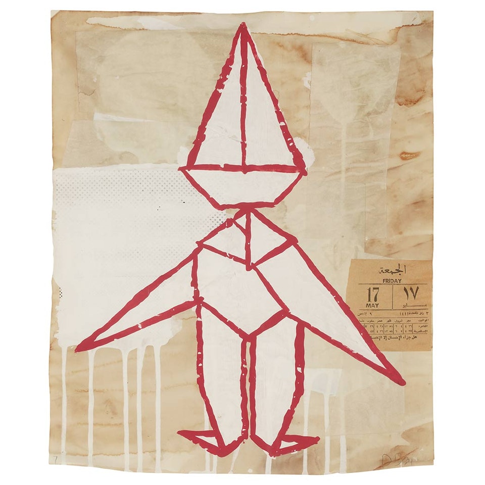 Small Red Line Drawing No. 7 by Donald Baechler