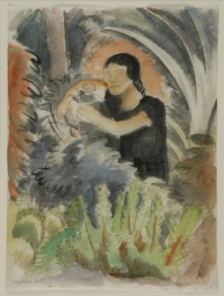 WOMAN WITH FLOWER (MUJER CON FLORA) by Diego Rivera