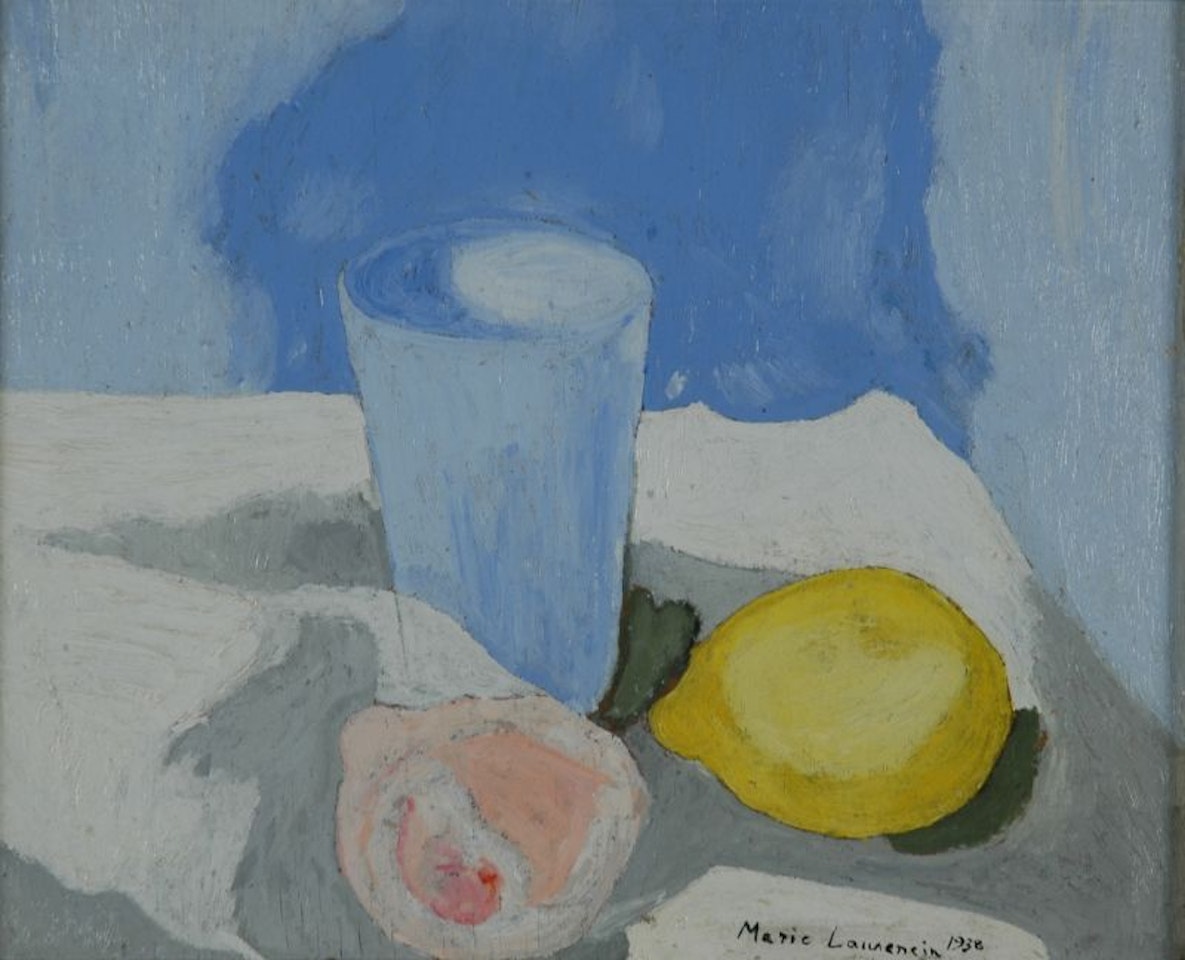 NATURE MORTE AU GOBELET ET AU CITRON by Marie Laurencin