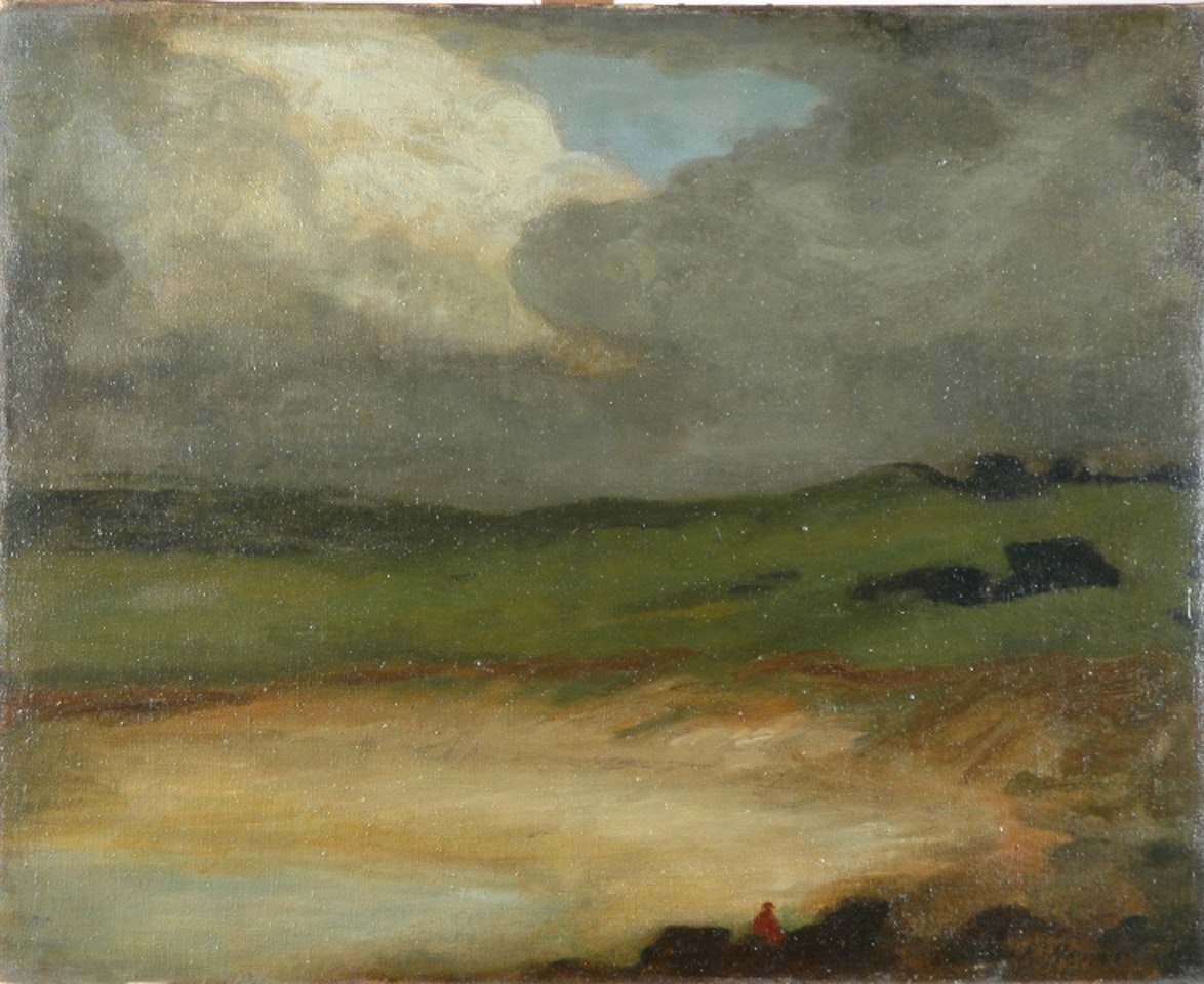 THE BEACH, CONCARNEAU; and PORTRAIT OF A MAN: A DOUBLE-SIDED WORK by Robert Henri