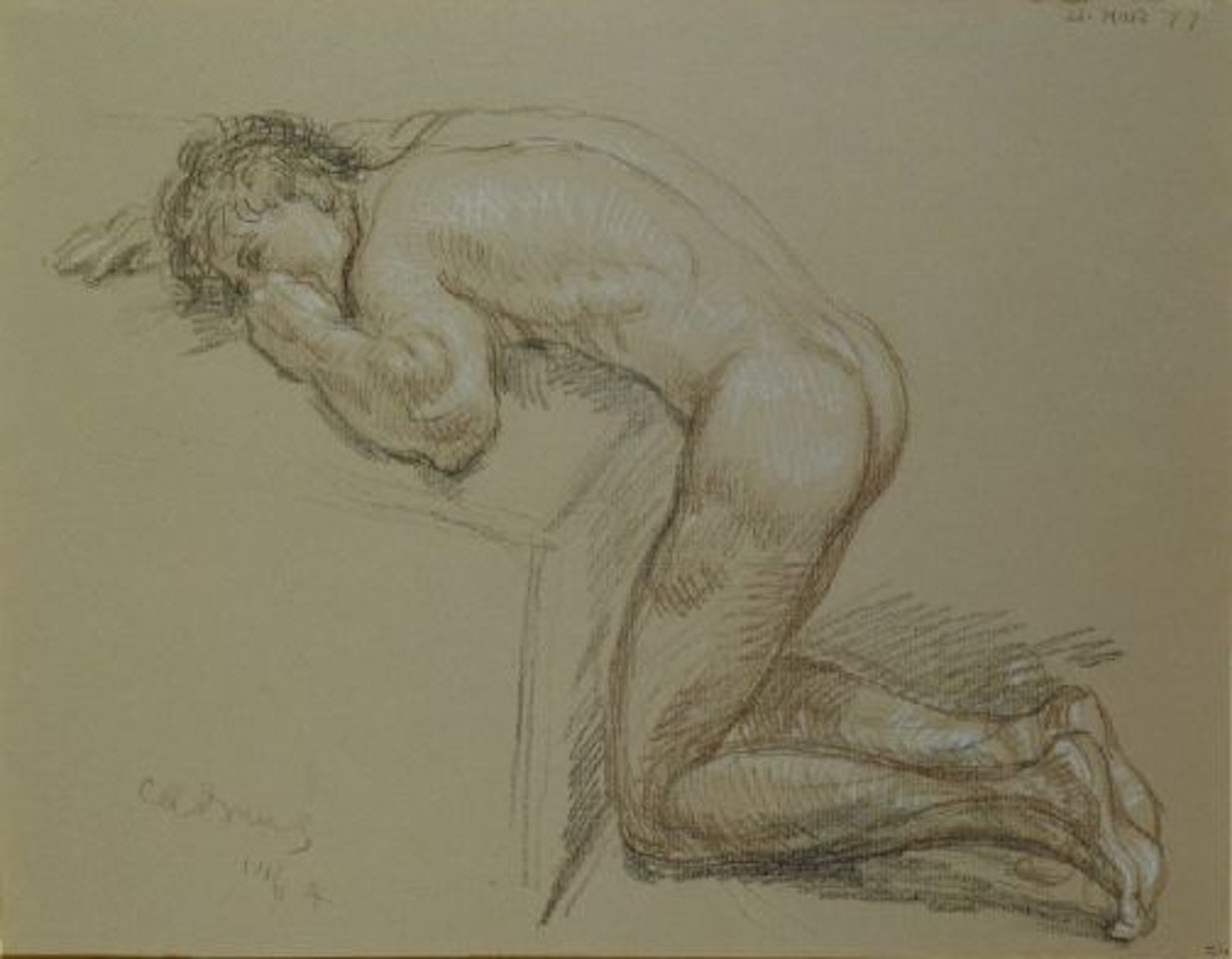 KNEELING MALE NUDE by Paul Cadmus
