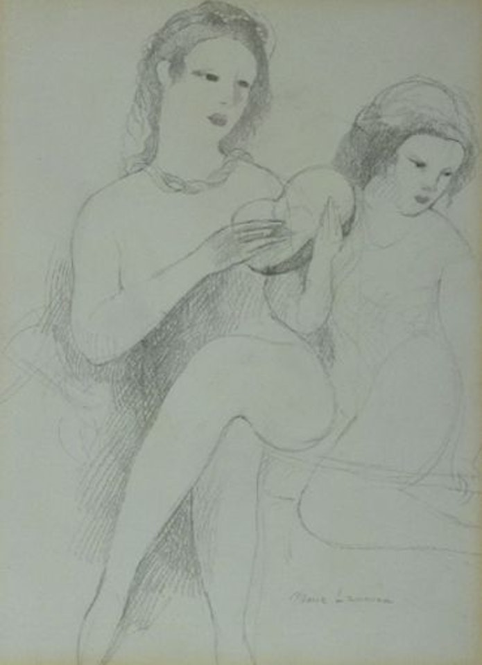 SKETCH OF TWO YOUNG WOMEN by Marie Laurencin