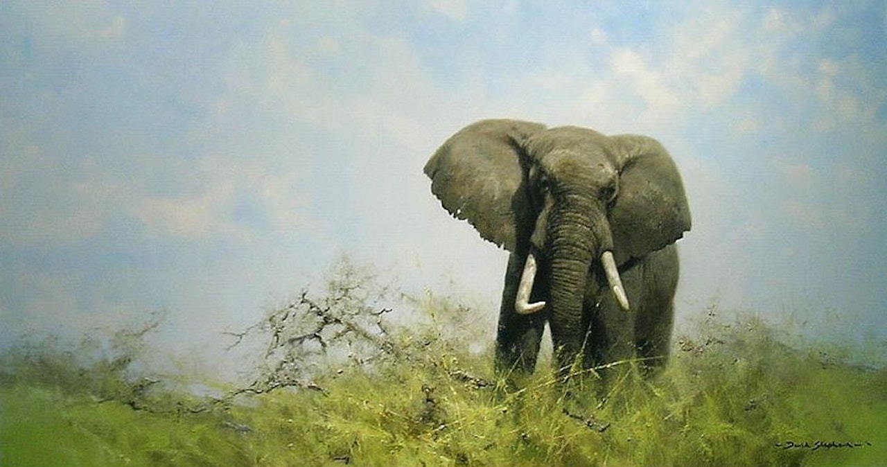 LONE ELEPHANT by David Shepherd