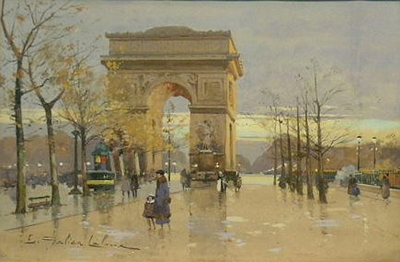 PLACE DE L"ETOILE, APRES LA PLUIE by Eugene Galien-Laloue
