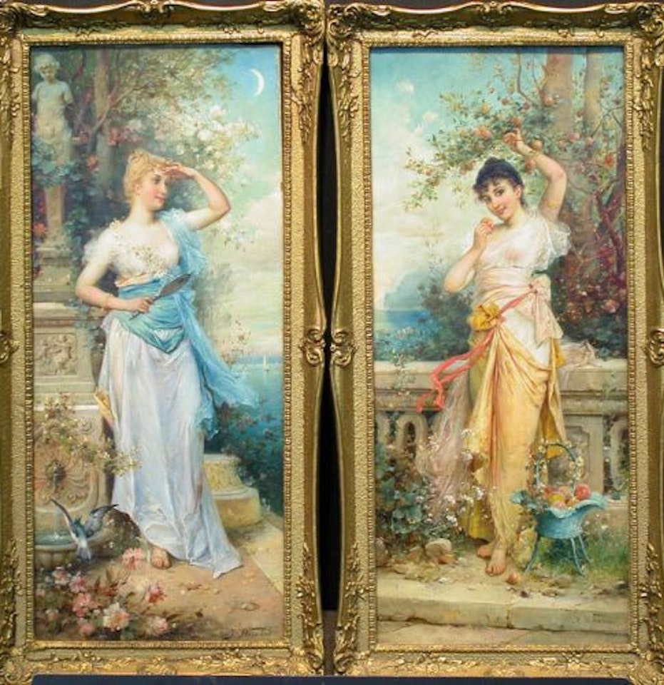 MAIDENS BY THE SEA: TWO by Hans Zatzka