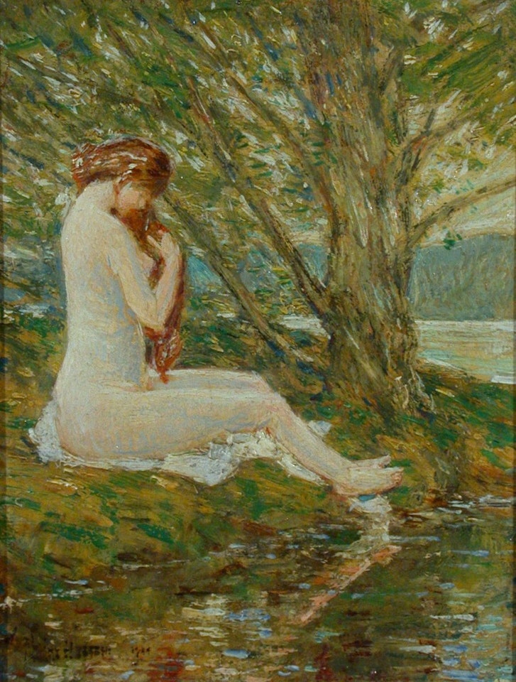 UNDER THE WILLOWS by Childe Hassam