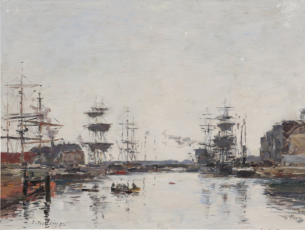 Le Havre, un bassin by Eugène Boudin