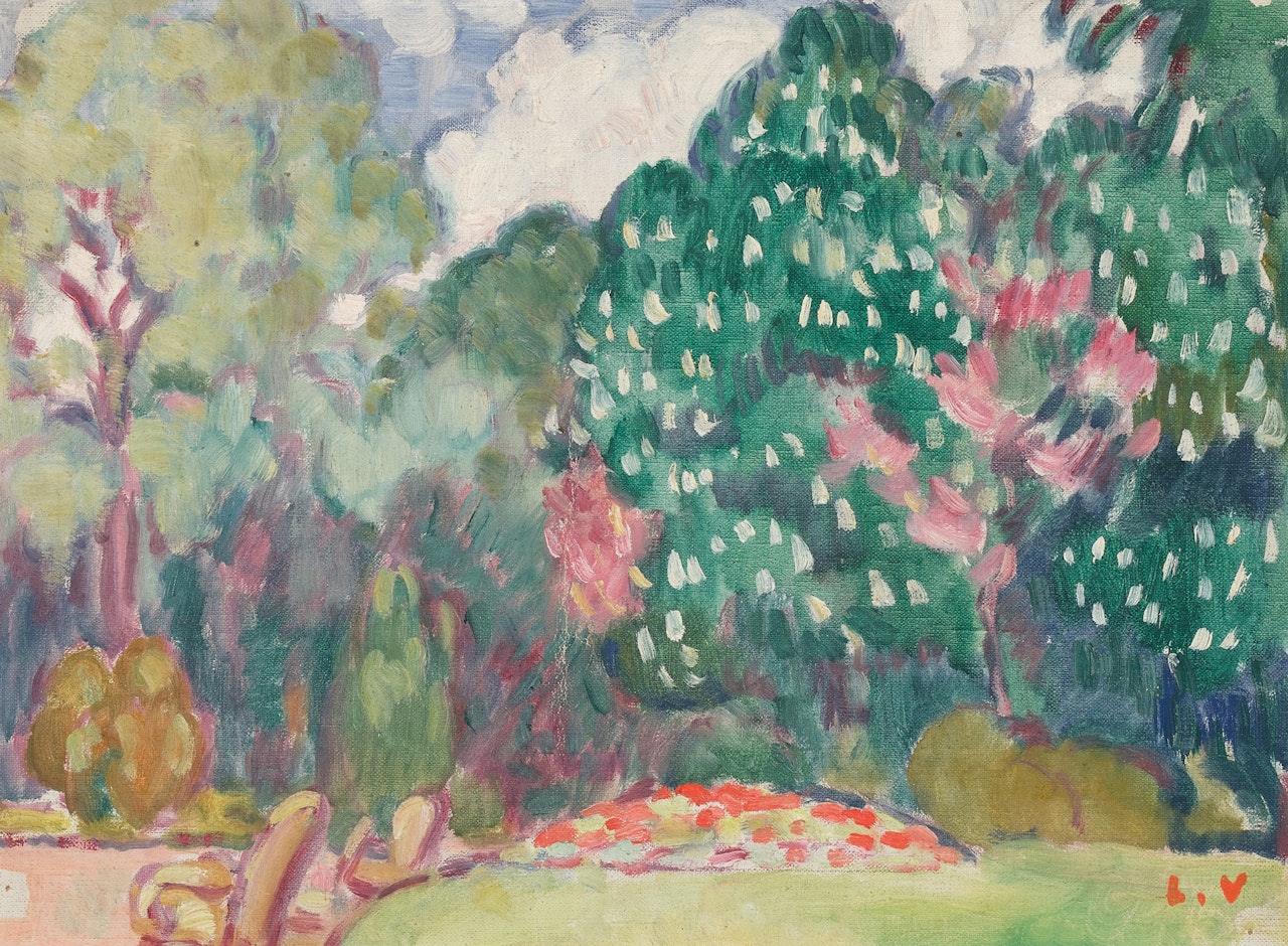 Le Massif de fleurs à Bagatelle by Louis Valtat