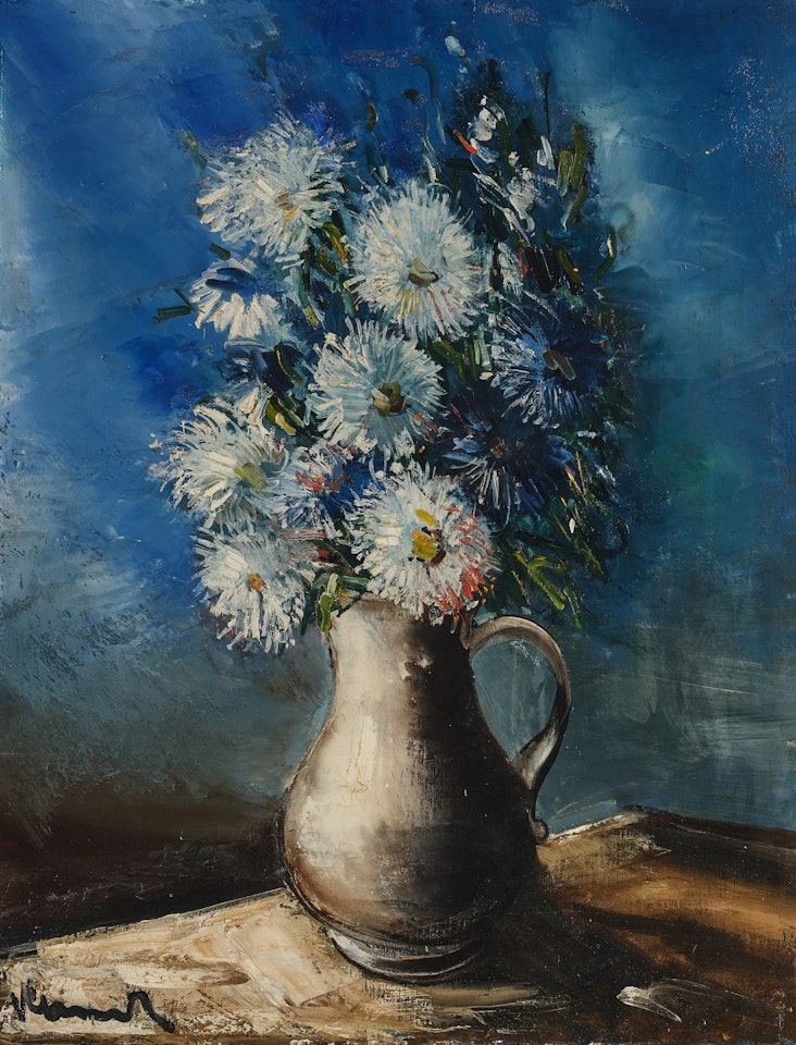 Blancs et bleur asters by Maurice de Vlaminck