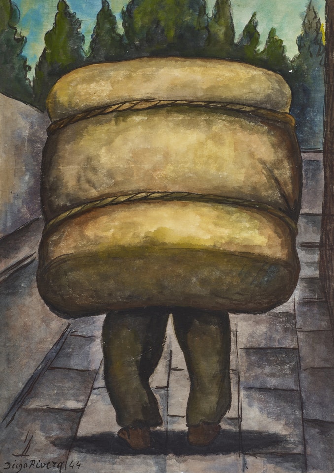 Con la carga a espaldas by Diego Rivera