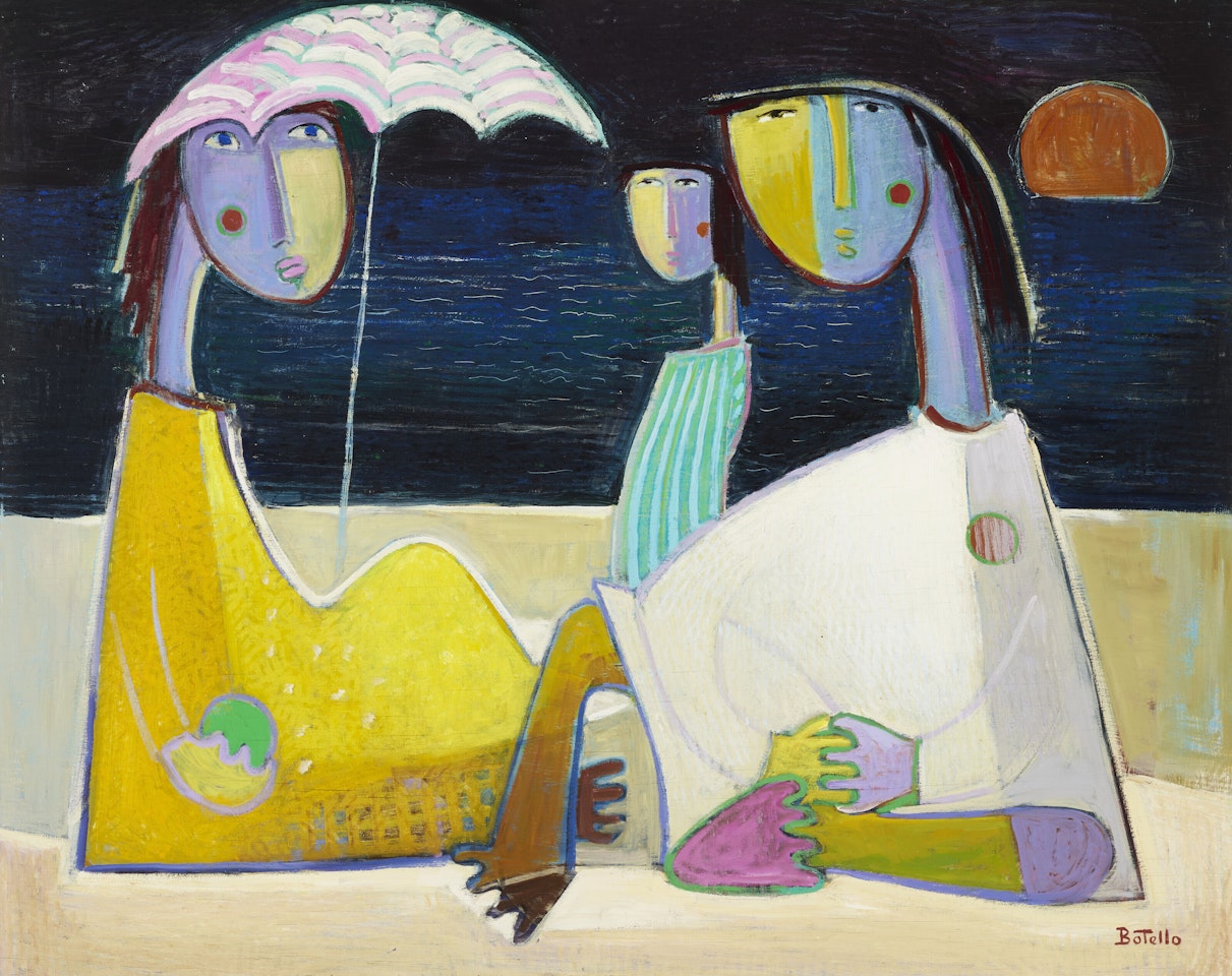 Untitled (Three Figures on Beach) by Angel Botello
