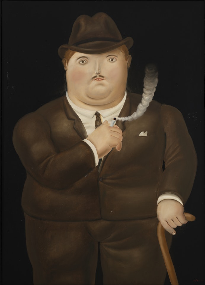 Hombre fumando by Fernando Botero