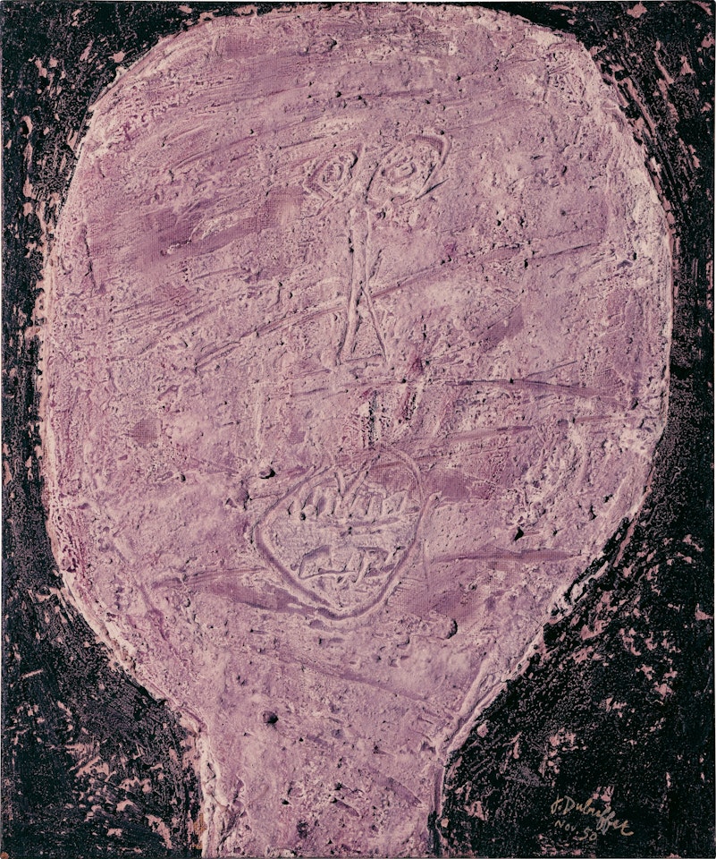 Visage rose en pomme de bambou by Jean Dubuffet