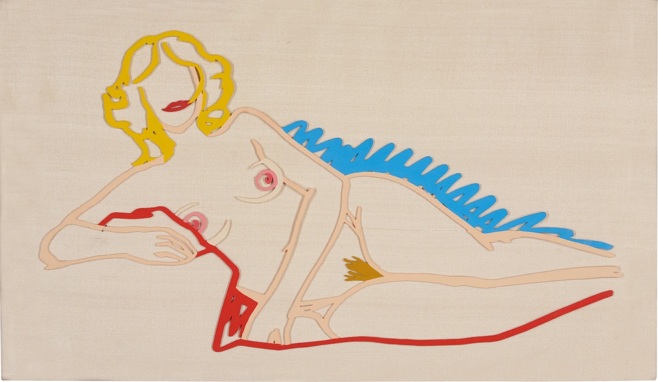 Rosemary Lying on One Elbow (Edition Steel Drawing) by Tom Wesselmann
