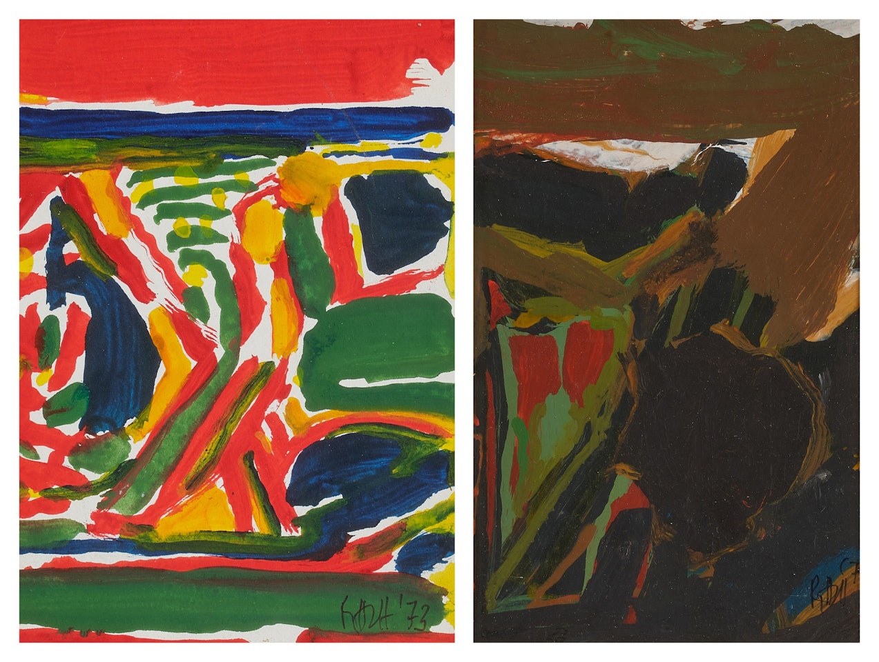 Untitled (Set of Two) by Sayed Haider Raza