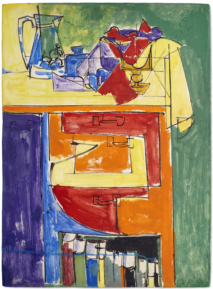 Vase, Furniture and Books by Hans Hofmann