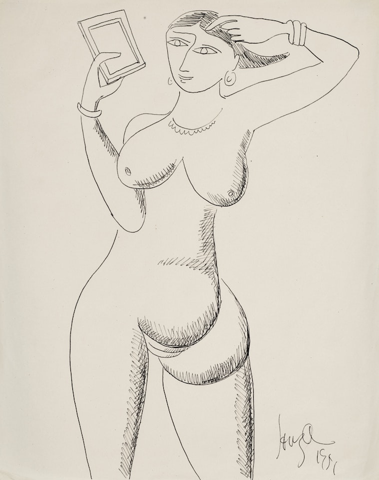Untitled (Nude with Mirror) by Francis Newton Souza
