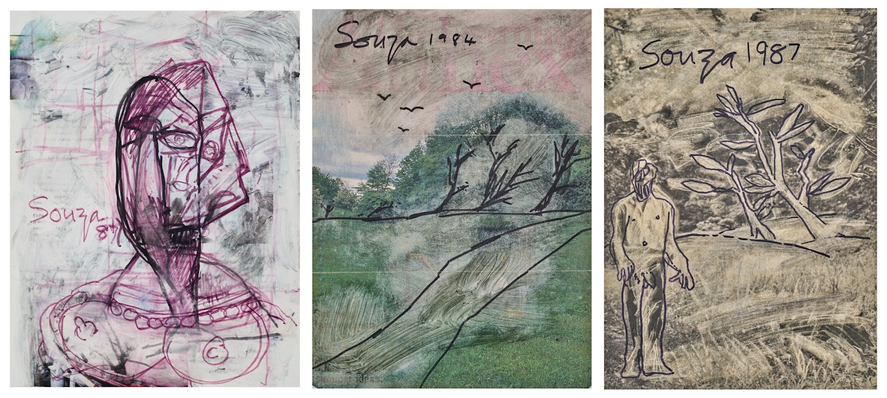 Untitled (Marg); Untitled (Man in a Landscape); Untitled (Woman) by Francis Newton Souza