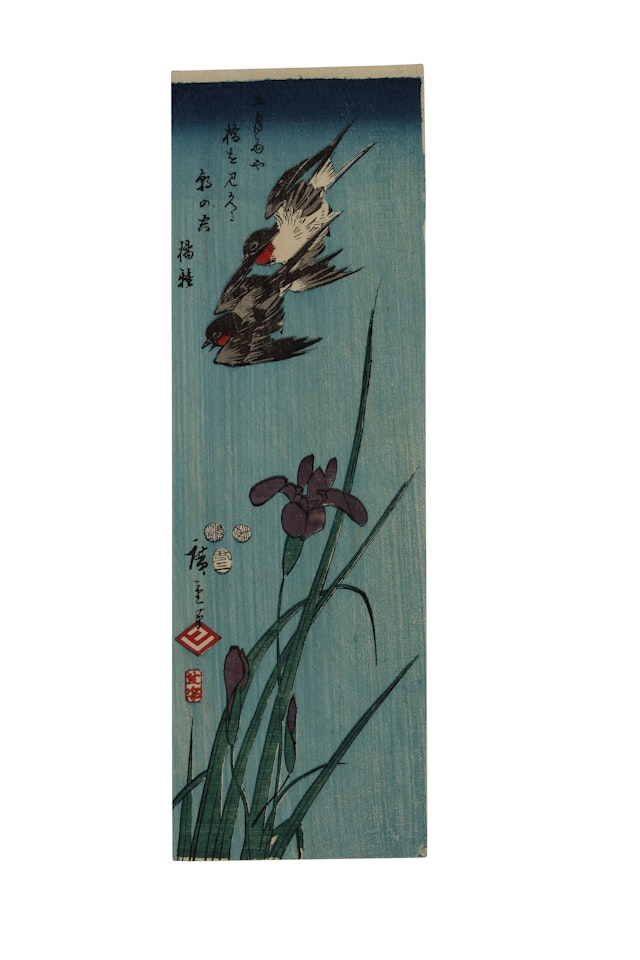 Swallows and iris by Utagawa Hiroshige