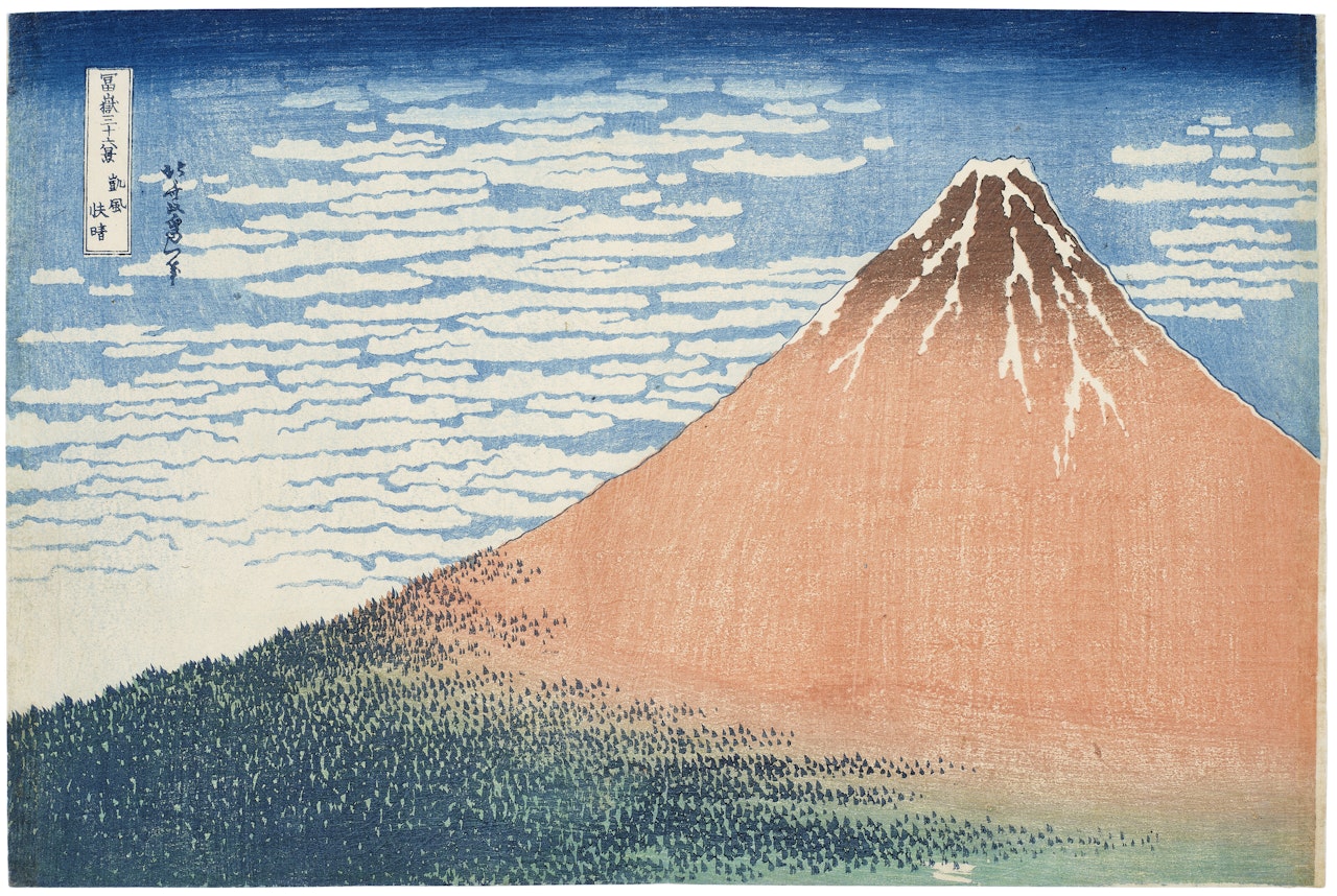 Gaifu kaisei (Fine wind, clear weather) [“Red Fuji”] by Katsushika Hokusai