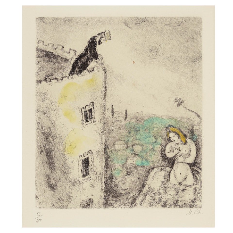 David et Bath-Schéba, pl. 69, from La Bible (Vollard 267, Cramer bk. 30) by Marc Chagall