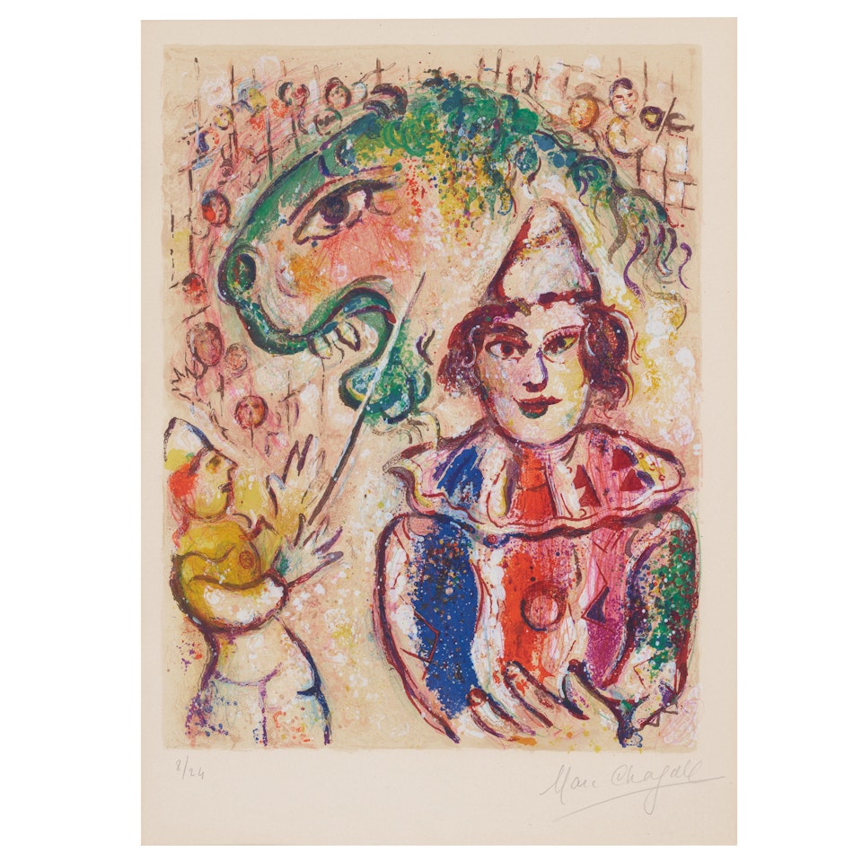 One plate, from Le Cirque (Mourlot 504, Cramer bk. 68) by Marc Chagall