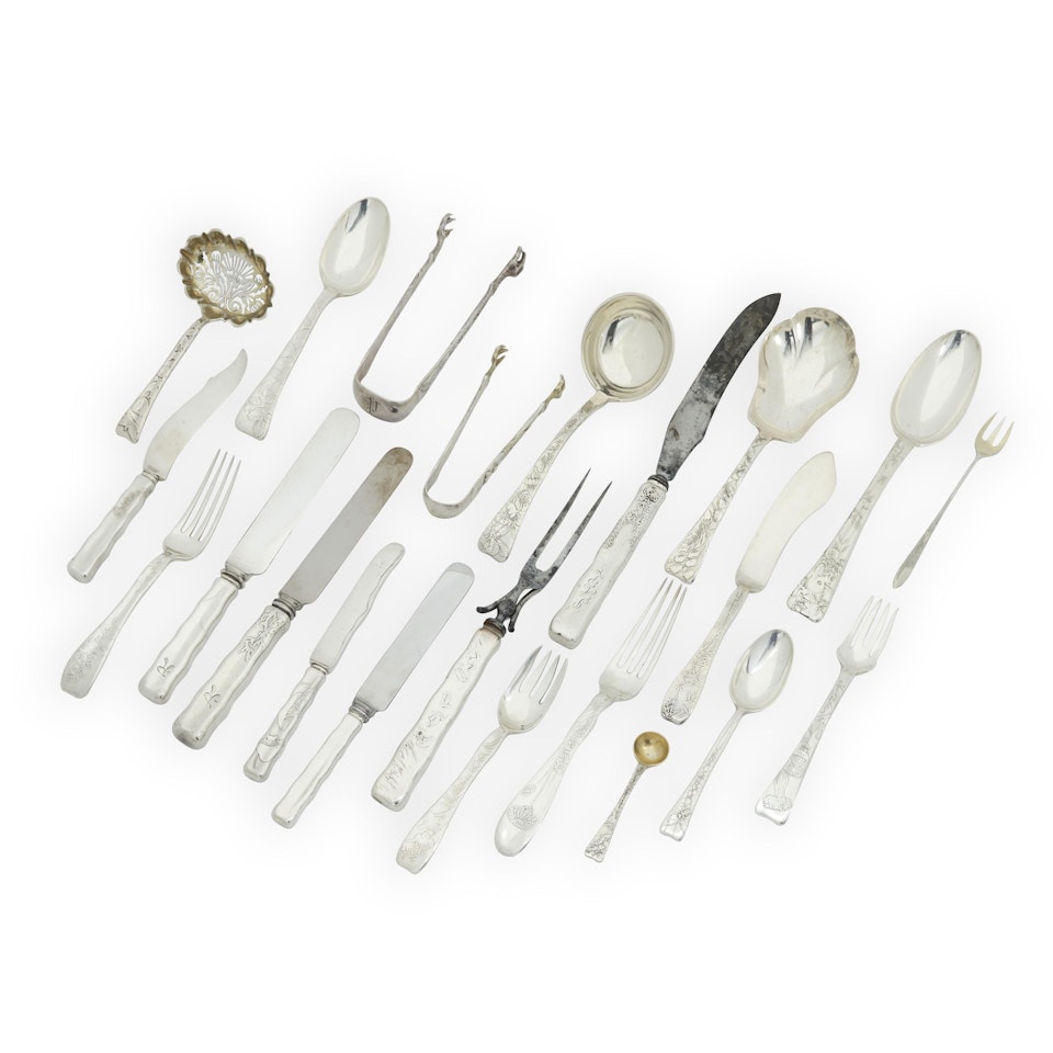 Assembled Tiffany & Co. "Lap-Over-Edge" Sterling Silver Flatware Service by Tiffany & Co.