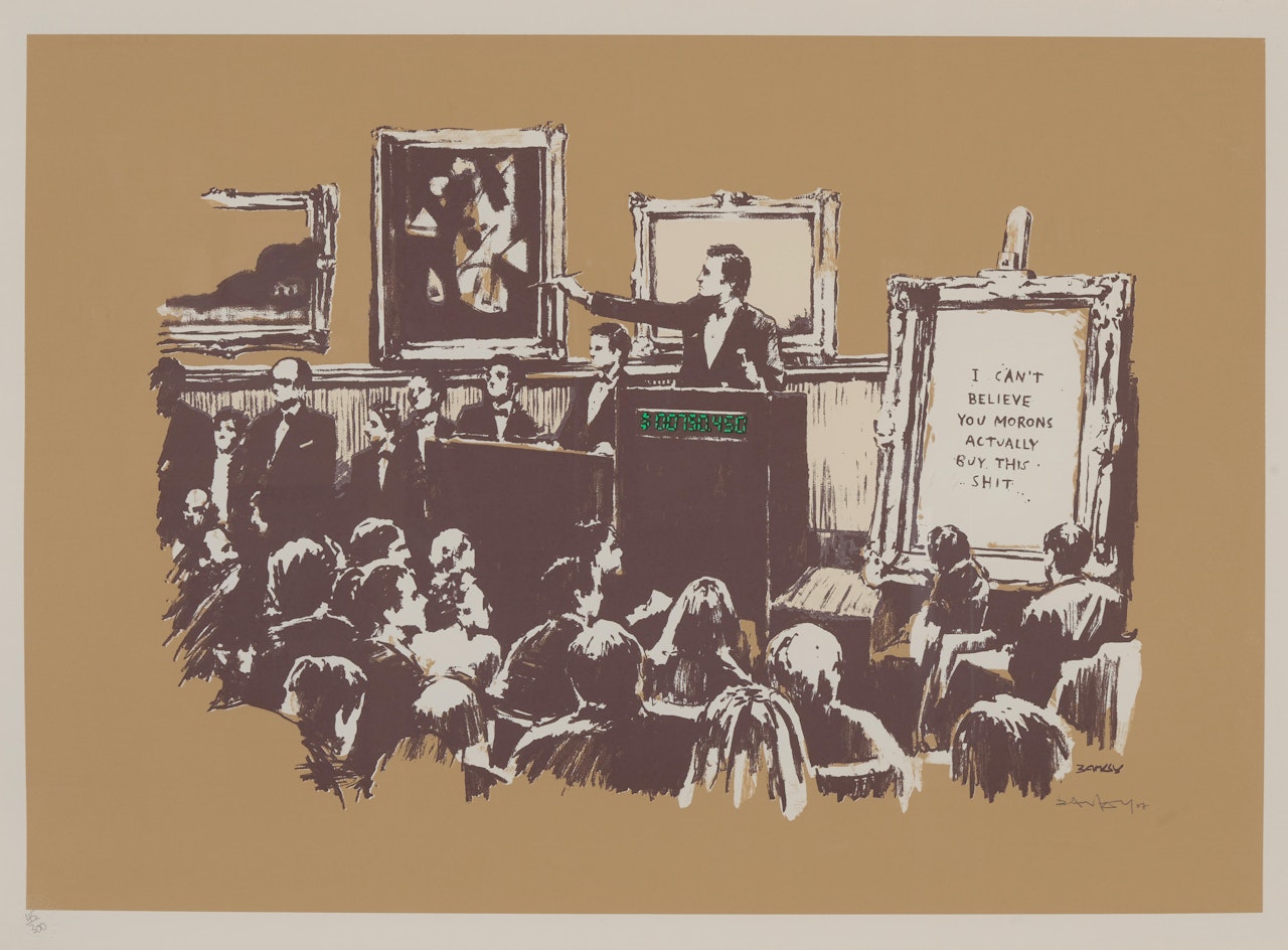 Morons (Sepia) by Banksy