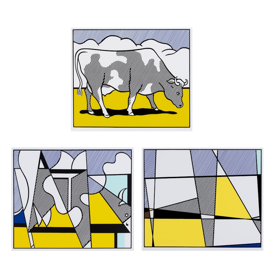 Cow Triptych (Cow Going Abstract) (Corlett App. 9) by Roy Lichtenstein