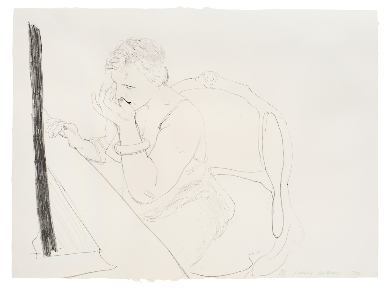Celia Adjusting Her Eyelash by David Hockney