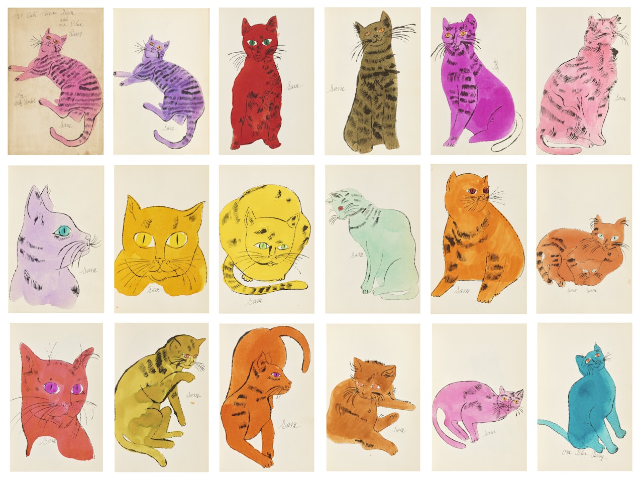 25 Cats Name(d) Sam and one Blue Pussy by Andy Warhol