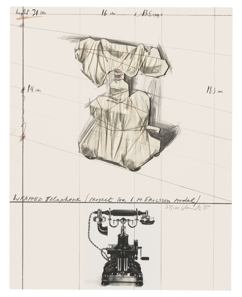 Wrapped Telephone, Project for L.M. Ericsson Model by Christo