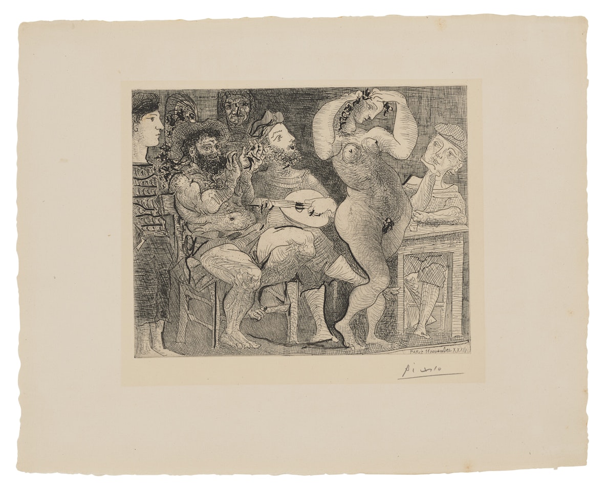 En la taberna. Pêcheurs Catalans en bordée by Pablo Picasso