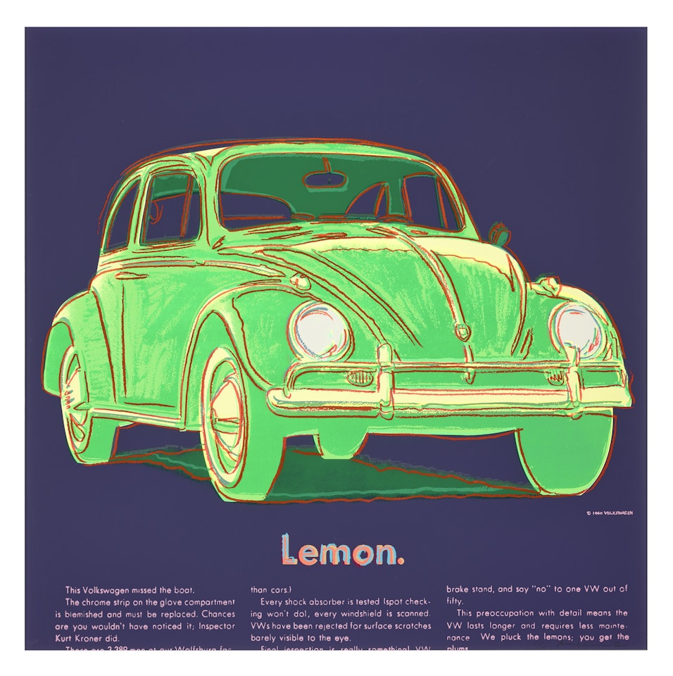 Volkswagen, from: Ads by Andy Warhol