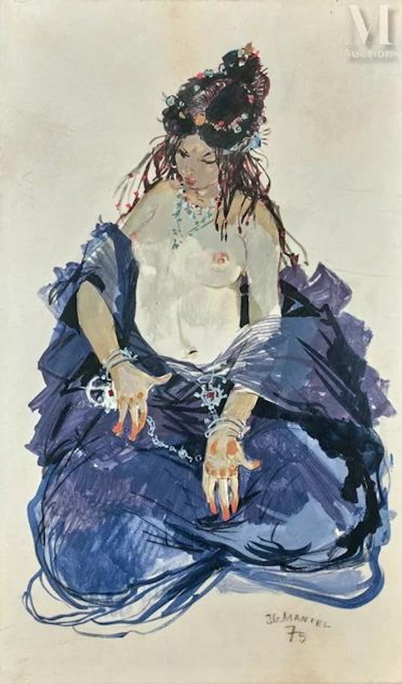 Woman sitting by Jean Gaston Mantel