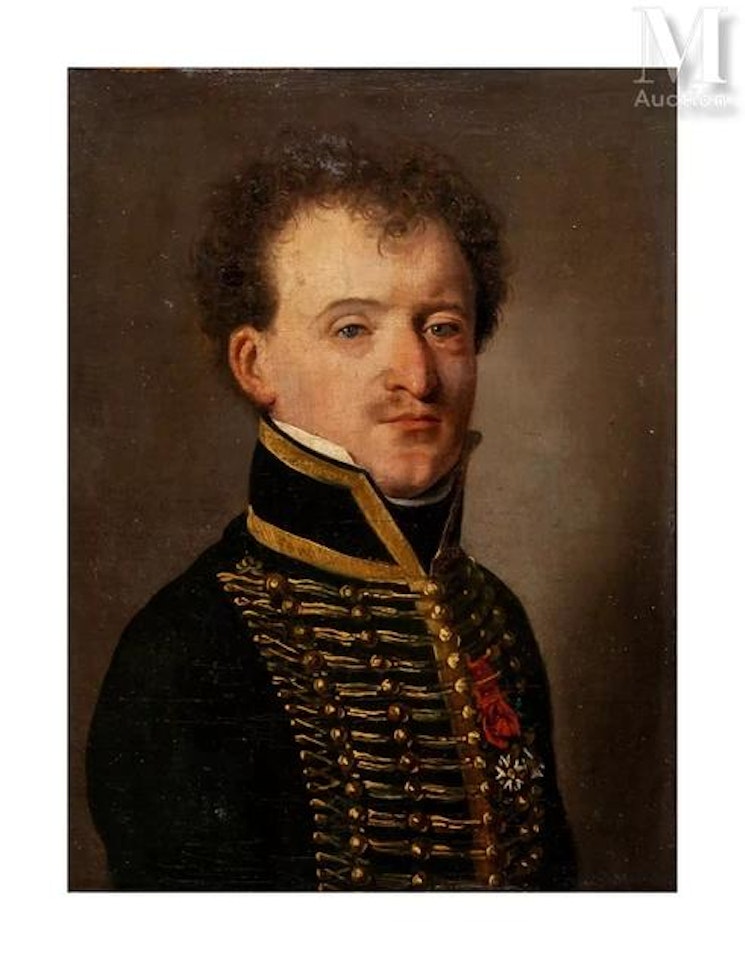 Portrait of Mr. Van Gorp in Officer"s uniform; Portrait of a soldier by Louis-Leopold Boilly