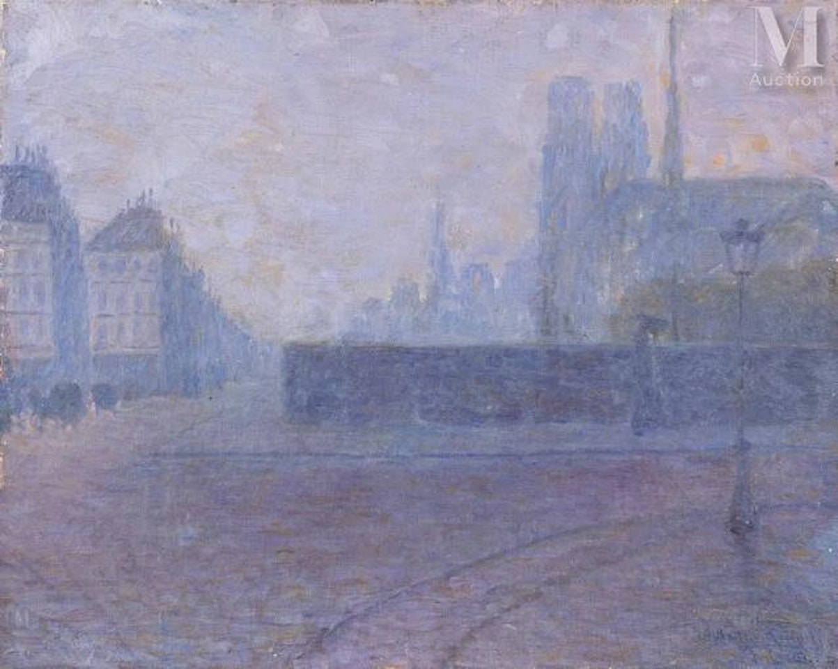Paris, Quai Saint Michel and Notre Dame by Jean Crotti