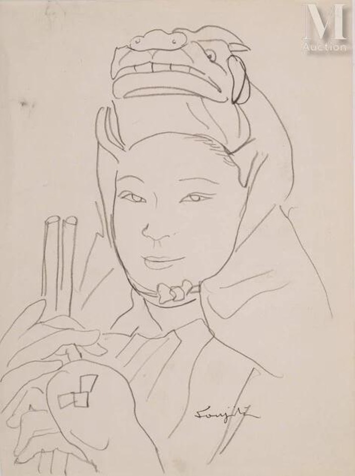 Study of women"s costume by Leonard Tsuguharu Foujita
